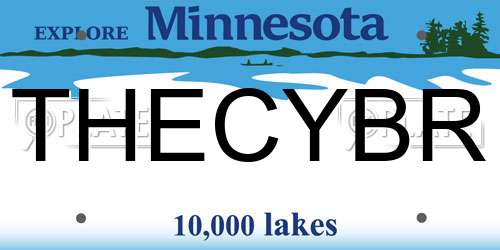 THECYBR Minnesota License Plate