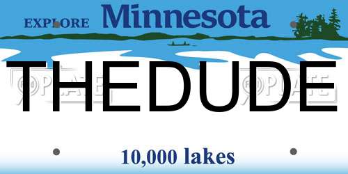 THEDUDE Minnesota License Plate
