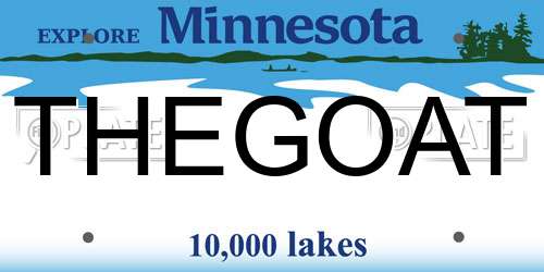 THEGOAT Minnesota License Plate