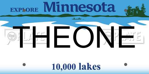 THEONE Minnesota License Plate