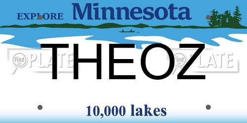THEOZ Minnesota License Plate