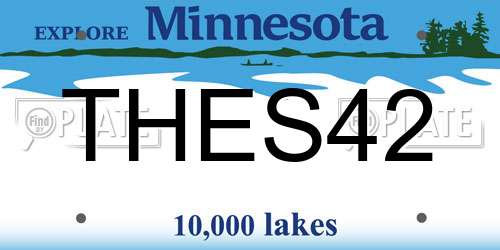 THES42 Minnesota License Plate