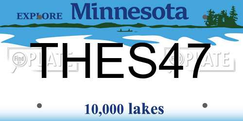THES47 Minnesota License Plate