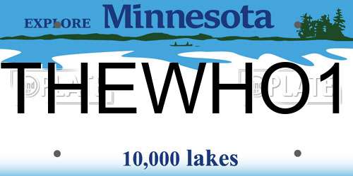 THEWHO1 Minnesota License Plate