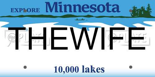 THEWIFE Minnesota License Plate