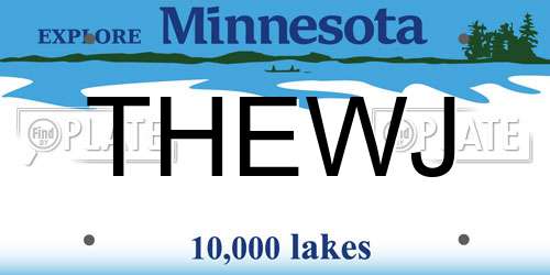 THEWJ Minnesota License Plate