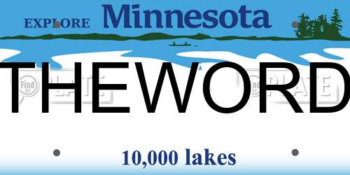 THEWORD Minnesota License Plate