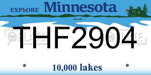 THF2904 Minnesota License Plate