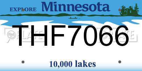 THF7066 Minnesota License Plate