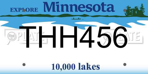 THH456 Minnesota License Plate