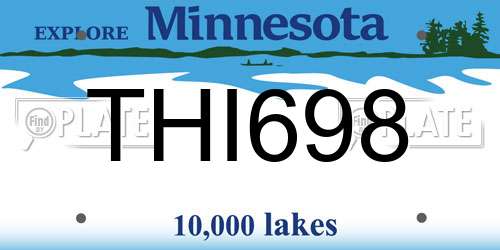 THI698 Minnesota License Plate