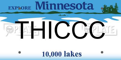 THICCC Minnesota License Plate