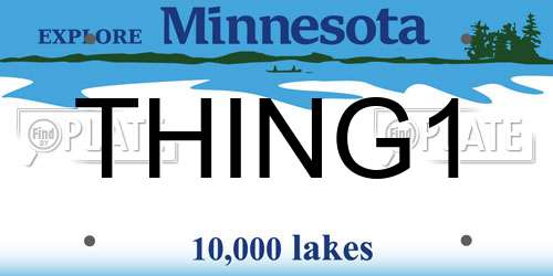 THING1 Minnesota License Plate