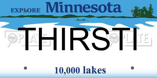 THIRSTI Minnesota License Plate