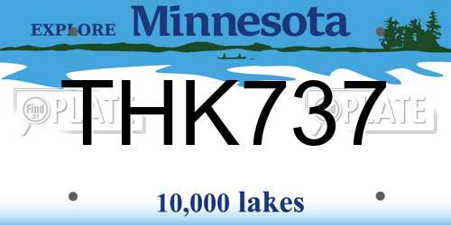 THK737 Minnesota License Plate