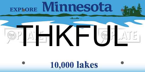 THKFUL Minnesota License Plate