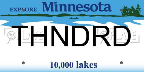THNDRD Minnesota License Plate