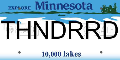 THNDRRD Minnesota License Plate
