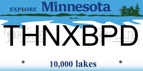 THNXBPD Minnesota License Plate