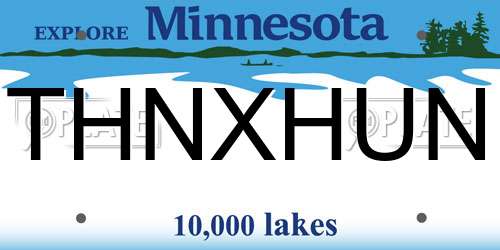 THNXHUN Minnesota License Plate