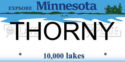 THORNY Minnesota License Plate