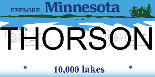 THORSON Minnesota License Plate