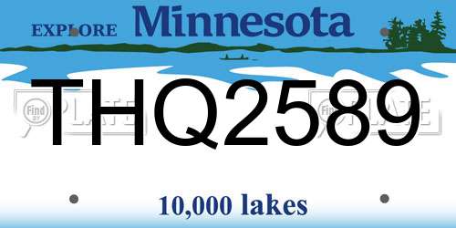 THQ2589 Minnesota License Plate