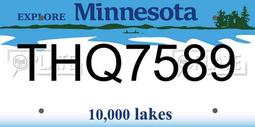 THQ7589 Minnesota License Plate
