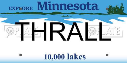 THRALL Minnesota License Plate