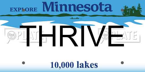 THRIVE Minnesota License Plate
