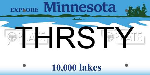 THRSTY Minnesota License Plate