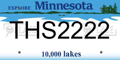 THS2222 Minnesota License Plate