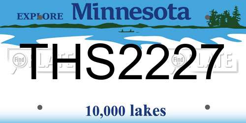 THS2227 Minnesota License Plate