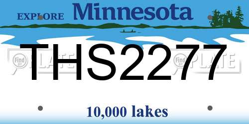 THS2277 Minnesota License Plate