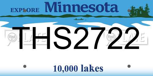 THS2722 Minnesota License Plate