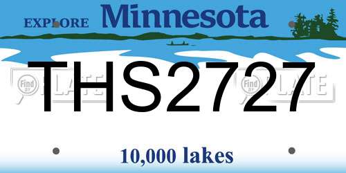 THS2727 Minnesota License Plate