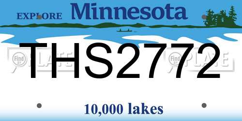 THS2772 Minnesota License Plate