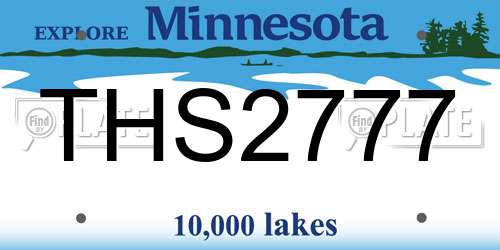 THS2777 Minnesota License Plate