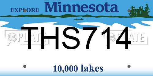THS714 Minnesota License Plate