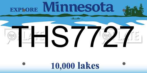 THS7727 Minnesota License Plate