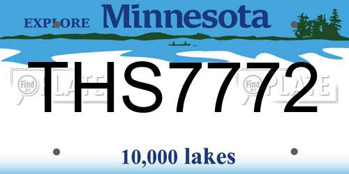 THS7772 Minnesota License Plate