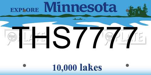 THS7777 Minnesota License Plate