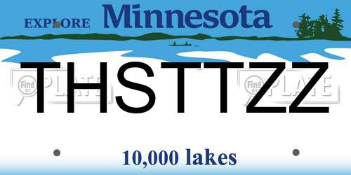 THSTTZZ Minnesota License Plate
