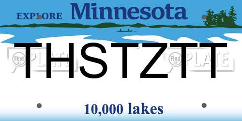 THSTZTT Minnesota License Plate