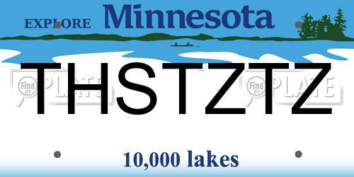 THSTZTZ Minnesota License Plate