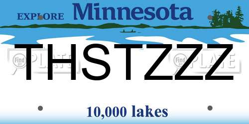 THSTZZZ Minnesota License Plate