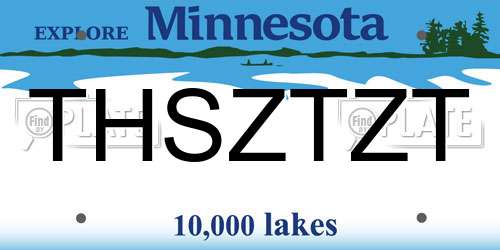 THSZTZT Minnesota License Plate