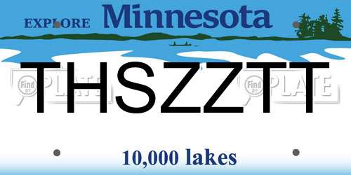 THSZZTT Minnesota License Plate