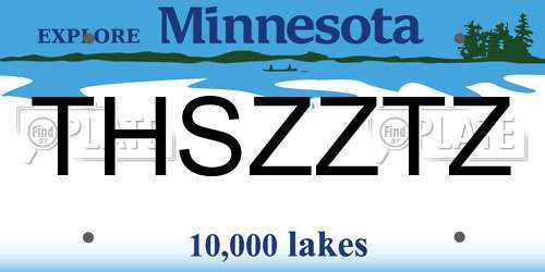 THSZZTZ Minnesota License Plate