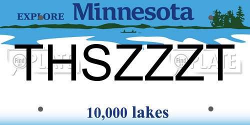 THSZZZT Minnesota License Plate